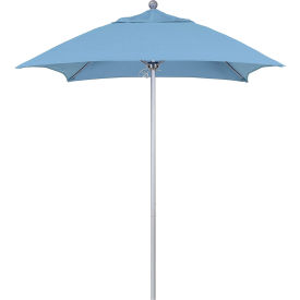 6' Patio Umbrella, Silver Pole, Sunbrella 1A Air Blue Fabric