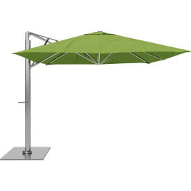 Sola 10' x 10' Cantilever Umbrella, Silver Frame, Sunbrella Ginkgo Fabric