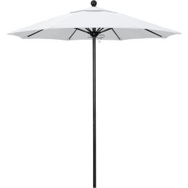 Venture 7-1/2' Patio Umbrella, Black Pole, Olefin White Fabric