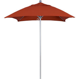 Venture 6' Patio Umbrella, Silver Pole, Sunbrella 2A Terracotta Fabric