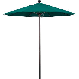 Venture 7-1/2' Patio Umbrella, Black Pole, Olefin Hunter Green Fabric