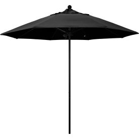 Venture 9' Patio Umbrella, Black Pole, Olefin Black Fabric