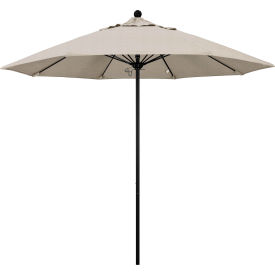 Venture 9' Patio Umbrella, Black Pole, Olefin Woven Granite Fabric