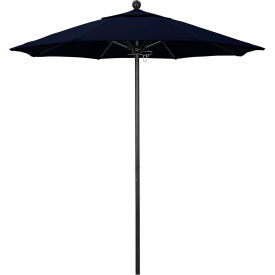 Venture 7-1/2' Patio Umbrella, Black Pole, Olefin Navy Fabric
