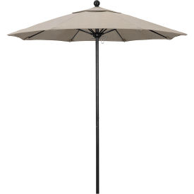Venture 7-1/2' Patio Umbrella, Black Pole, Olefin Woven Granite Fabric
