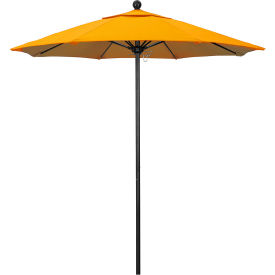 Venture 7-1/2' Patio Umbrella, Black Pole, Olefin Lemon Fabric