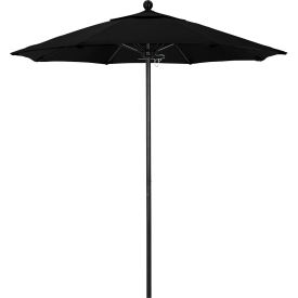 Venture 7-1/2' Patio Umbrella, Black Pole, Sunbrella 1A Black Fabric