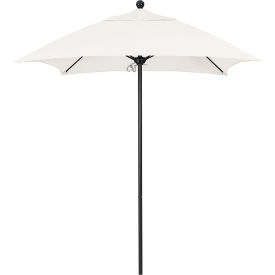 6' Patio Umbrella, Black Pole, Sunbrella 1A Natural Fabric