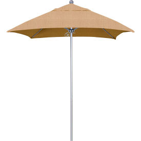 Venture 6' Patio Umbrella, Silver Pole, Sunbrella 2A Linen Sesame Fabric