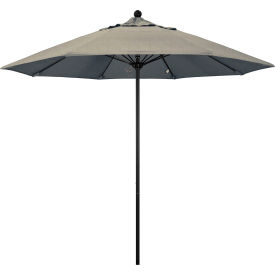 California Umbrella 9' Patio Umbrella, Black Pole, Sunbrella 1A Spectrum Dove Fabric