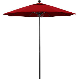 Venture 7-1/2' Patio Umbrella, Black Pole, Olefin Red Fabric