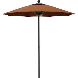 California Umbrella Venture 7-1/2' Patio Umbrella, Black Pole, Sunbrella 1A Teak Fabric