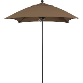 6' Patio Umbrella, Black Pole, Sunbrella 1A Cocoa Fabric