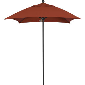 6' Patio Umbrella, Black Pole, Sunbrella 2A Terracotta Fabric