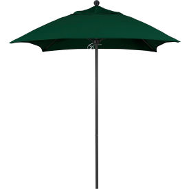 6' Patio Umbrella, Black Pole, Sunbrella 1A Forest Green Fabric
