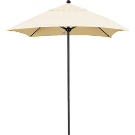 6' Patio Umbrella, Black Pole, Sunbrella 1A Canvas Fabric