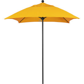 6' Patio Umbrella, Black Pole, Sunbrella 1A Sunflower Yellow Fabric