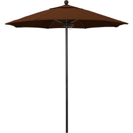 Venture 7-1/2' Patio Umbrella, Black Pole, Olefin Teak Fabric