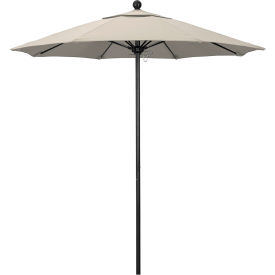 Venture 7-1/2' Patio Umbrella, Black Pole, Olefin Antique Beige Fabric