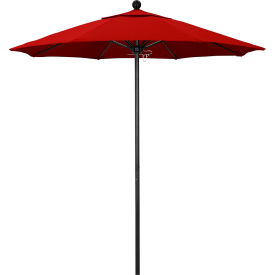 7-1/2' Patio Umbrella, Black Pole, Sunbrella 2A Jockey Red Fabric