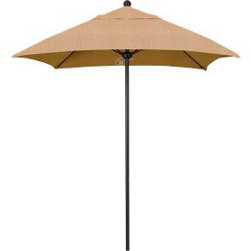Venture 6' Patio Umbrella, Black Pole, Sunbrella 2A Linen Sesame Fabric