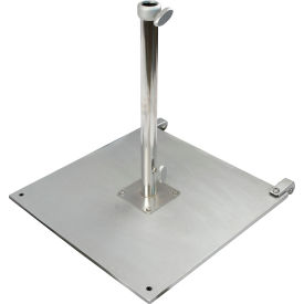California Umbrella Patio Umbrella Base with 2 Casters, 100 lb., Silver