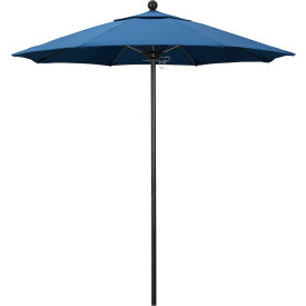 Venture 7-1/2' Patio Umbrella, Black Pole, Olefin Frost Blue Fabric