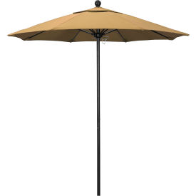 7-1/2' Patio Umbrella, Black Pole, Olefin Champagne Fabric