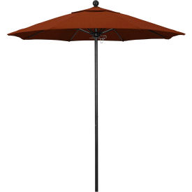 Venture 7-1/2' Patio Umbrella, Black Pole, Olefin Terracotta Fabric