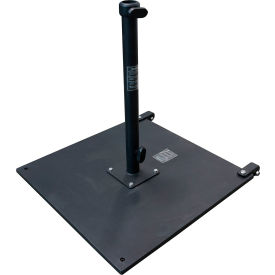 Patio Umbrella Base with 2 Casters, 100 lb., Black