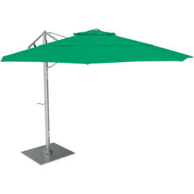 California Umbrella Sola 11' Cantilever Umbrella, Silver Frame, Sunbrella Erin Green Fabric