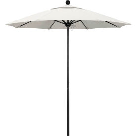 Venture 7-1/2' Patio Umbrella, Black Pole, Sunbrella 1A Natural Fabric