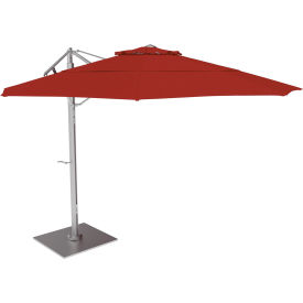 11' Cantilever Umbrella, Silver Frame, Sunbrella Jockey Red Fabric
