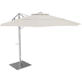 Sola 11' Cantilever Umbrella, Silver Frame, Sunbrella Natural Fabric