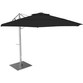 11' Cantilever Umbrella, Silver Frame, Sunbrella Black Fabric