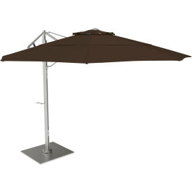 11' Cantilever Umbrella, Silver Frame, Sunbrella True Brown Fabric