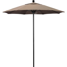 Venture 7-1/2' Patio Umbrella, Black Pole, Sunbrella 1A Taupe Fabric
