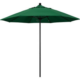 Venture 9' Patio Umbrella, Black Pole, Olefin Hunter Green Fabric