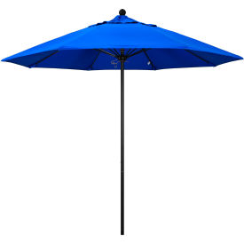 9' Patio Umbrella, Black Pole, Sunbrella 1A Pacific Blue Fabric
