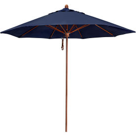 Lodge 9' Round Patio Umbrella, Sunbrella 2ABurgundy fabric