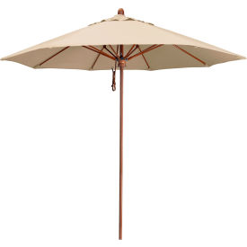 9' Round Patio Umbrella, Sunbrella 1A Antique beige Fabric