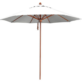 Lodge 9' Round Patio Umbrella, Sunbrella 1A Natural Fabric