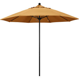 Venture 9' Patio Umbrella, Black Pole, Sunbrella 1A Wheat Fabric