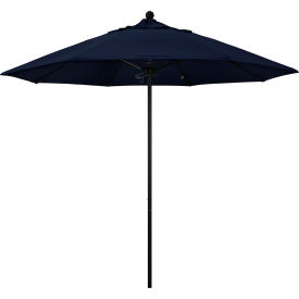9' Patio Umbrella, Black Pole, Olefin Navy Fabric