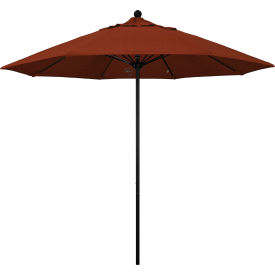 9' Patio Umbrella, Black Pole, Olefin Terracotta Fabric