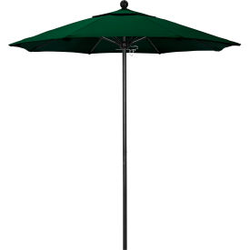 Venture 7-1/2' Patio Umbrella, Black Pole, Sunbrella 1A Forest Green Fabric
