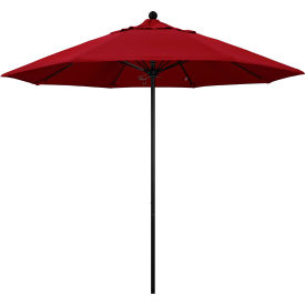 Venture 9' Patio Umbrella, Black Pole, Olefin Red Fabric