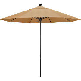 Venture 9' Patio Umbrella, Black Pole, Sunbrella 2A Linen Sesame Fabric