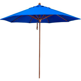 9' Round Patio Umbrella, Sunbrella 1A Pacific Blue Fabric