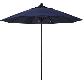9' Patio Umbrella, Black Pole, Sunbrella 1A Navy Fabric